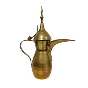 Vintage Brass Dallah Turkish Traditional Coffee Pot